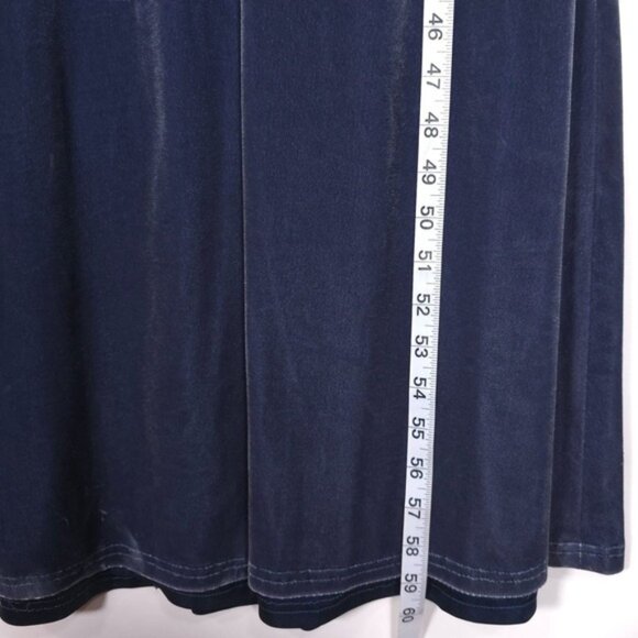 REVELRY‎ Women's Velvet Maxi Dress Size 10 Blue Gray Back Cutout Sleeveless - Picture 5 of 9